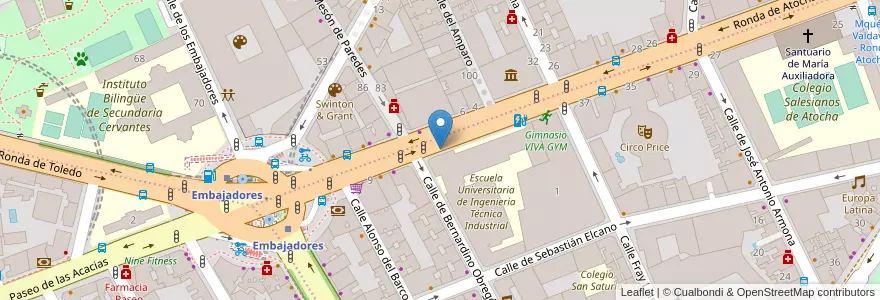 Mapa de ubicacion de VALENCIA, RONDA, DE,8 en スペイン, マドリード州, Comunidad De Madrid, Área Metropolitana De Madrid Y Corredor Del Henares, Madrid.