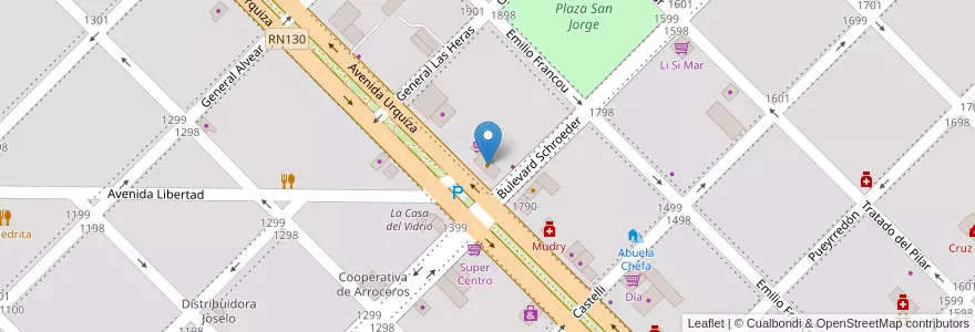 Mapa de ubicacion de Valentin en アルゼンチン, エントレ・リオス州, Departamento Colón, Distrito Segundo, Villa Elisa, Villa Elisa.