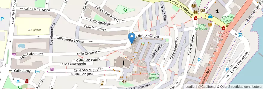Mapa de ubicacion de Valentina en スペイン, バレンシア州, Alacant / Alicante, La Marina Baixa, Altea.