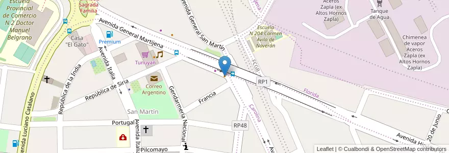 Mapa de ubicacion de Valentino Resto Bar en الأرجنتين, Jujuy, Departamento Palpalá, Municipio De Palpalá.