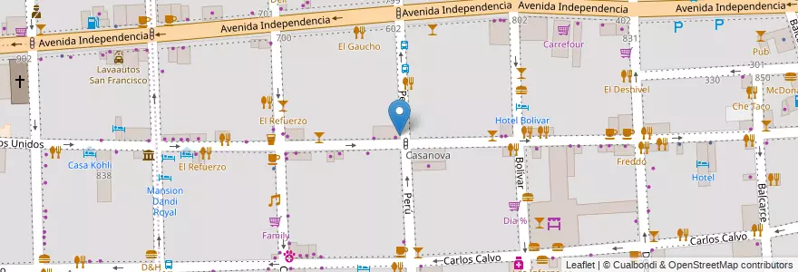 Mapa de ubicacion de Valentino, San Telmo en Argentinien, Ciudad Autónoma De Buenos Aires, Comuna 1, Buenos Aires.