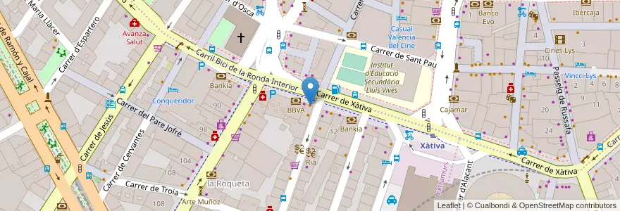 Mapa de ubicacion de Valiente en スペイン, バレンシア州, València / Valencia, Comarca De València, València.