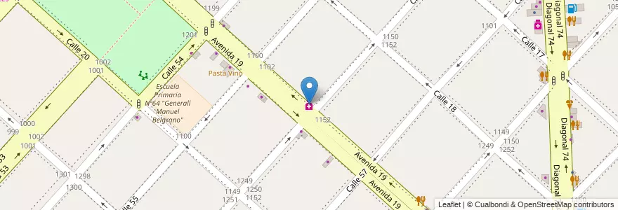 Mapa de ubicacion de VALINOTI, Casco Urbano en Argentinië, Buenos Aires, Partido De La Plata, La Plata.
