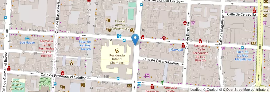Mapa de ubicacion de VALLEHERMOSO, CALLE, DE,42 en スペイン, マドリード州, Comunidad De Madrid, Área Metropolitana De Madrid Y Corredor Del Henares, Madrid.