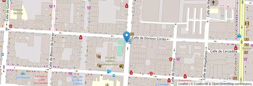 Mapa de ubicacion de VALLEHERMOSO, CALLE, DE,56 en スペイン, マドリード州, Comunidad De Madrid, Área Metropolitana De Madrid Y Corredor Del Henares, Madrid.