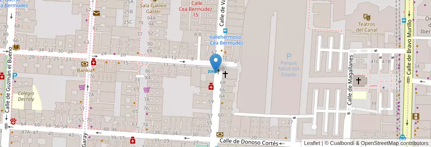 Mapa de ubicacion de VALLEHERMOSO, CALLE, DE,65 en Испания, Мадрид, Мадрид, Área Metropolitana De Madrid Y Corredor Del Henares, Мадрид.