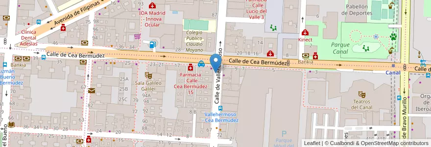 Mapa de ubicacion de VALLEHERMOSO, CALLE, DE,81 en 西班牙, Comunidad De Madrid, Comunidad De Madrid, Área Metropolitana De Madrid Y Corredor Del Henares, Madrid.