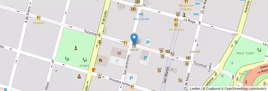 Mapa de ubicacion de valuar en Argentinien, Santa Fe, Departamento La Capital, Santa Fe Capital, Santa Fe.
