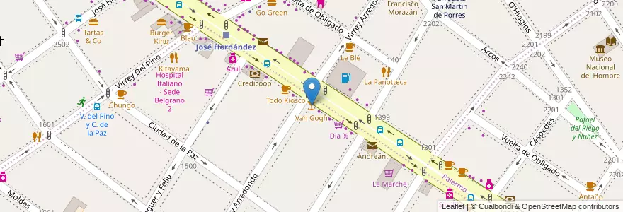 Mapa de ubicacion de Van Gogh, Colegiales en 阿根廷, Ciudad Autónoma De Buenos Aires, 布宜诺斯艾利斯, Comuna 13.