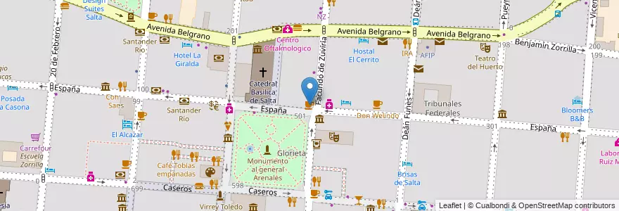 Mapa de ubicacion de Van Gogh en الأرجنتين, Salta, Capital, Municipio De Salta, Salta.