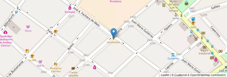 Mapa de ubicacion de Vanshelato, Recoleta en アルゼンチン, Ciudad Autónoma De Buenos Aires, Comuna 2, ブエノスアイレス.