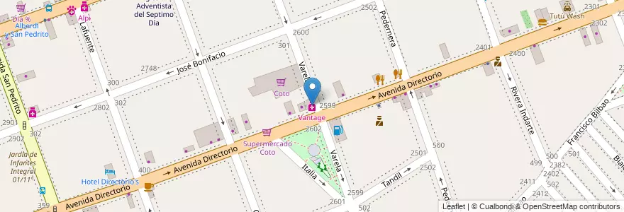 Mapa de ubicacion de Vantage, Flores en آرژانتین, Ciudad Autónoma De Buenos Aires, Comuna 7, Buenos Aires.