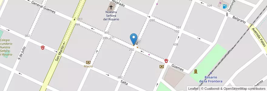 Mapa de ubicacion de Vapiano en アルゼンチン, サルタ州, Rosario De La Frontera, Municipio De Rosario De La Frontera, Rosario De La Frontera.