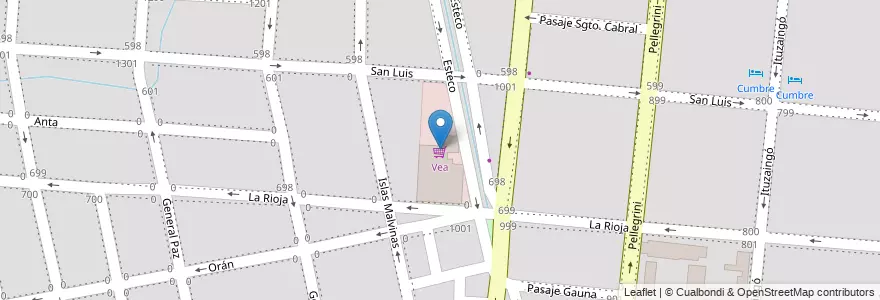 Mapa de ubicacion de Vea en Argentinië, Salta, Capital, Municipio De Salta, Salta.