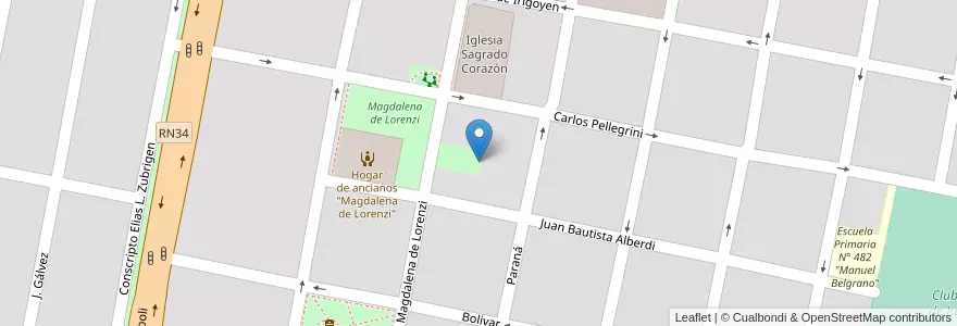 Mapa de ubicacion de Vecinal barrio 9 de Julio en Argentinien, Santa Fe, Departamento Castellanos, Municipio De Rafaela.