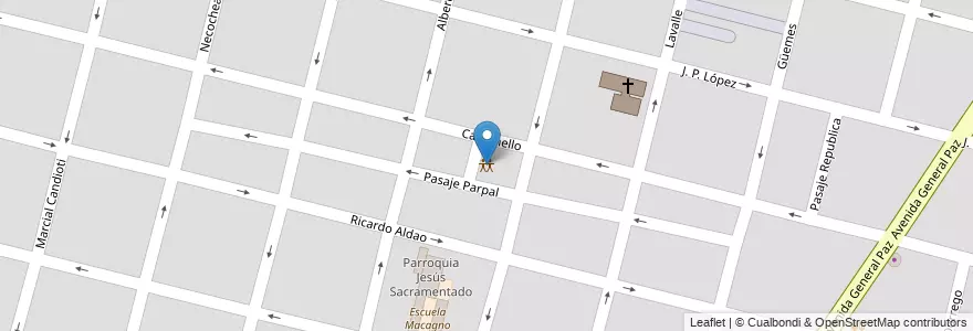Mapa de ubicacion de Vecinal Barrio Alberdi en الأرجنتين, سانتا في, إدارة العاصمة, سانتا في العاصمة, سانتا في.