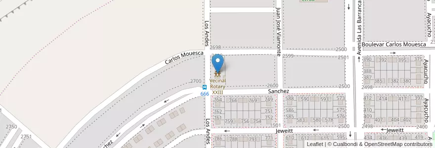 Mapa de ubicacion de Vecinal Rotary XXIII en الأرجنتين, محافظة سانتا كروز, تشيلي, Humedal, Deseado, Caleta Olivia.
