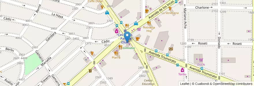 Mapa de ubicacion de Vega Organizacion Inmobiliaria, Parque Chas en Аргентина, Буэнос-Айрес, Буэнос-Айрес, Comuna 15.