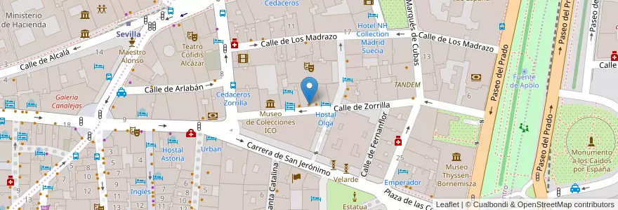 Mapa de ubicacion de Vegetariano en إسبانيا, منطقة مدريد, منطقة مدريد, Área Metropolitana De Madrid Y Corredor Del Henares, مدريد.