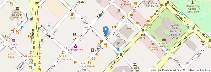 Mapa de ubicacion de Veinticuatro Siete, Casco Urbano en Argentinië, Buenos Aires, Partido De La Plata, La Plata.