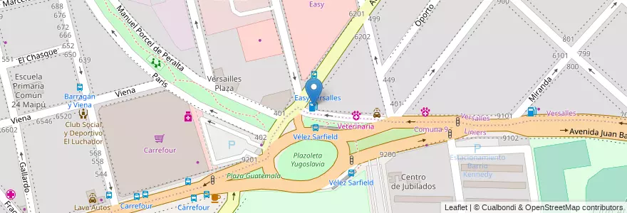 Mapa de ubicacion de Velez GNC, Versalles en Arjantin, Ciudad Autónoma De Buenos Aires, Buenos Aires, Comuna 10.