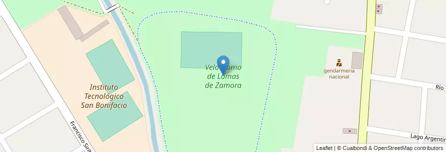 Mapa de ubicacion de Velódromo de Lomas de Zamora en アルゼンチン, ブエノスアイレス州, Partido De Lomas De Zamora, Lomas De Zamora.