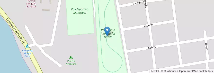 Mapa de ubicacion de Velódromo Juan Carlos Haedo en Argentinië, Buenos Aires, Partido De Chascomús, Chascomús.