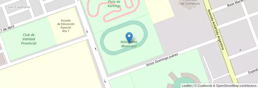 Mapa de ubicacion de Velódromo Municipal en アルゼンチン, フォルモサ州, Departamento Formosa, Municipio De Formosa, Formosa.