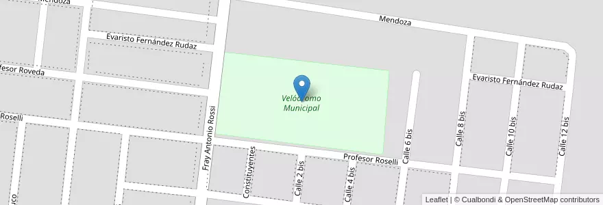 Mapa de ubicacion de Velódromo Municipal en Arjantin, Santa Fe, Departamento General Obligado, Municipio De Reconquista, Reconquista.