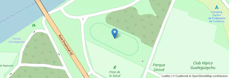 Mapa de ubicacion de Velódromo Municipal en アルゼンチン, エントレ・リオス州, Departamento Gualeguaychú, Distrito Costa Uruguay Norte, Gualeguaychú, Gualeguaychú.
