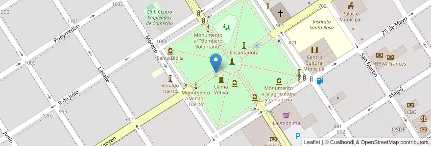 Mapa de ubicacion de Venado Tuerto en Arjantin, Santa Fe, Departamento General López, Municipio De Venado Tuerto.