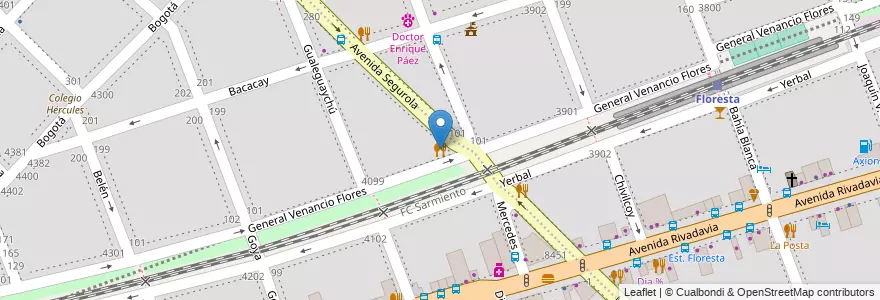 Mapa de ubicacion de Venancio, Velez Sarsfield en Argentinië, Ciudad Autónoma De Buenos Aires, Buenos Aires, Comuna 10.