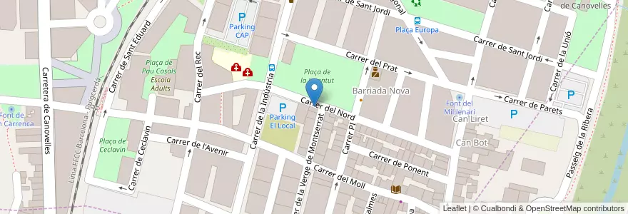 Mapa de ubicacion de Vending en スペイン, カタルーニャ州, Barcelona, バリェス・オリエンタル, Granollers.