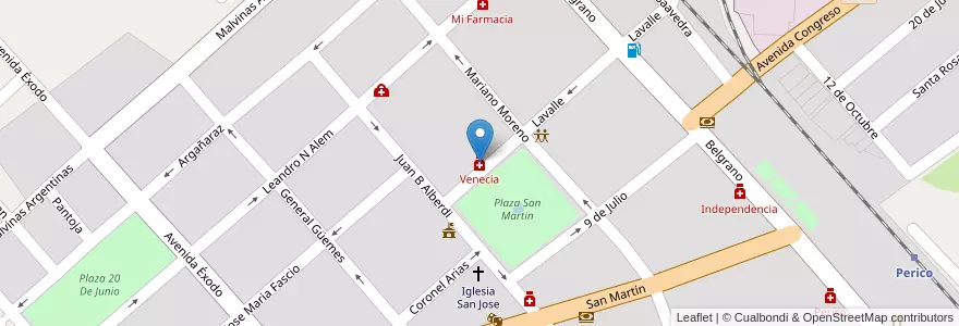 Mapa de ubicacion de Venecia en آرژانتین, Jujuy, Departamento El Carmen, Municipio De Perico, Perico.