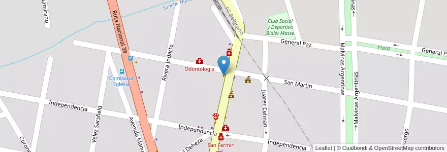 Mapa de ubicacion de Venezia en アルゼンチン, コルドバ州, Departamento Punilla, Pedanía Rosario, Municipio De Bialet Massé, Bialet Massé.