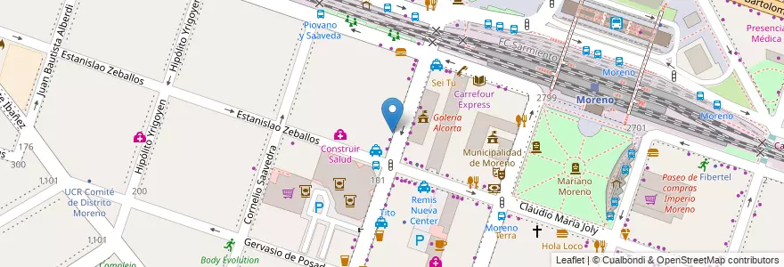 Mapa de ubicacion de Venezia en آرژانتین, استان بوئنوس آیرس, Partido De Moreno, Moreno.