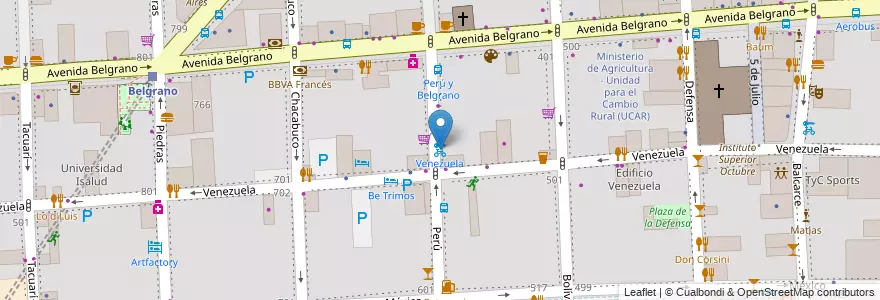 Mapa de ubicacion de Venezuela, Montserrat en 阿根廷, Ciudad Autónoma De Buenos Aires, Comuna 1, 布宜诺斯艾利斯.