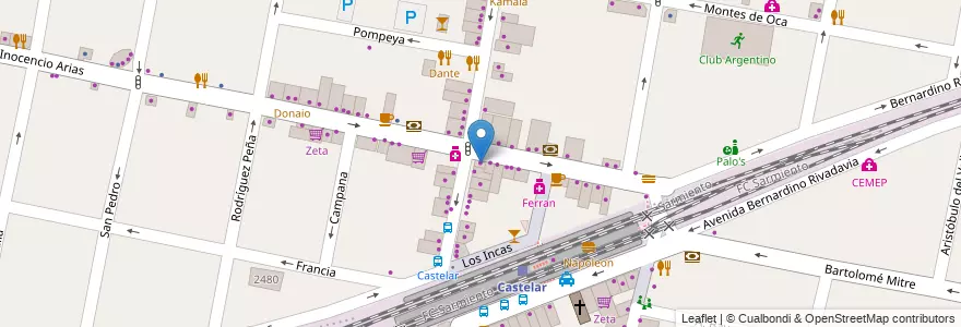 Mapa de ubicacion de Venneri en Arjantin, Buenos Aires, Partido De Morón, Castelar.