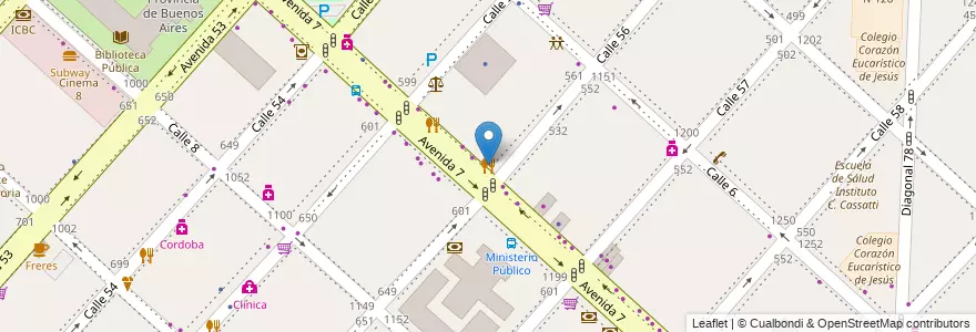 Mapa de ubicacion de Venue, Casco Urbano en Argentina, Buenos Aires, Partido De La Plata, La Plata.