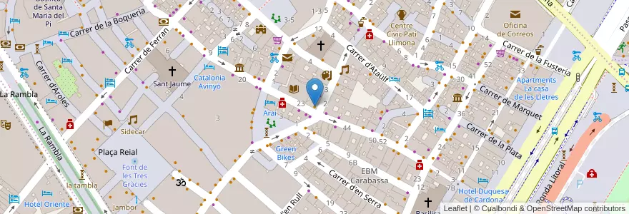 Mapa de ubicacion de Venus Delicatessen Barcelona en İspanya, Catalunya, Barcelona, Barcelonès, Barcelona.