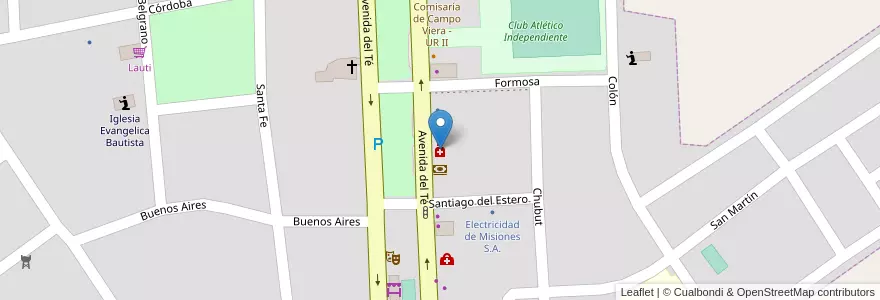 Mapa de ubicacion de Vera en 아르헨티나, Misiones, Departamento Oberá, Municipio De Campo Viera, Campo Viera.