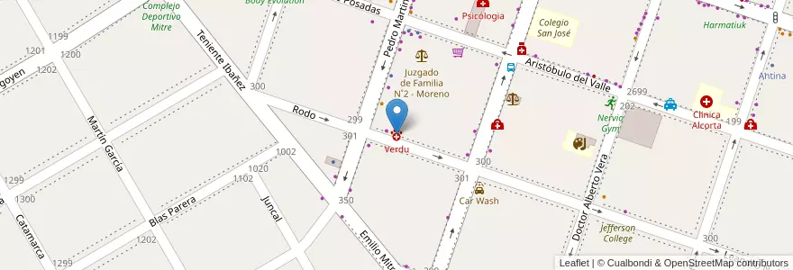 Mapa de ubicacion de Verdu en Argentina, Buenos Aires, Partido De Moreno, Moreno.