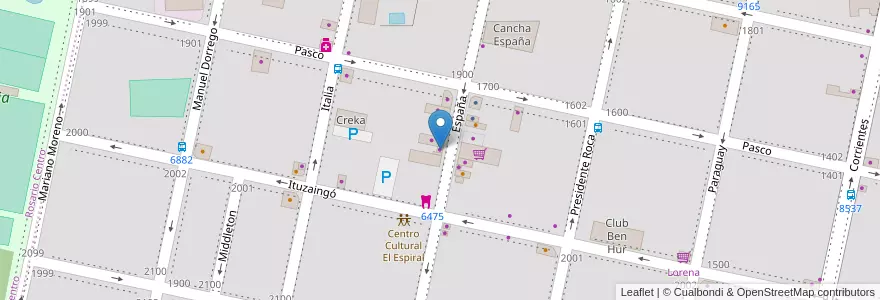Mapa de ubicacion de Verduleria en Argentinië, Santa Fe, Departamento Rosario, Municipio De Rosario, Rosario.