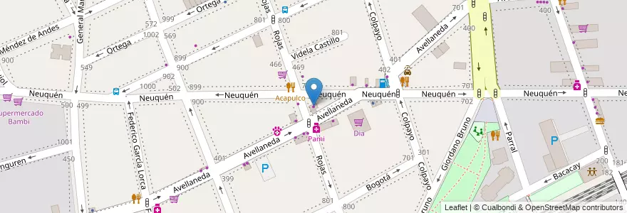 Mapa de ubicacion de Verduleria, Caballito en アルゼンチン, Ciudad Autónoma De Buenos Aires, ブエノスアイレス, Comuna 6.