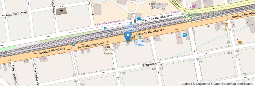 Mapa de ubicacion de Verificacion Tecnica de Vehiculos en الأرجنتين, بوينس آيرس, Partido De La Matanza, Ramos Mejía, Haedo.