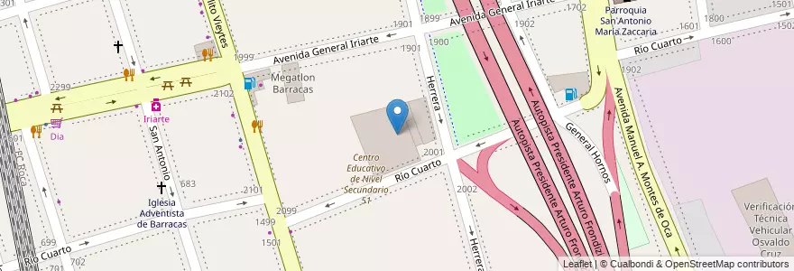 Mapa de ubicacion de Verificación Técnica Vehicular Herrera, Barracas en アルゼンチン, Ciudad Autónoma De Buenos Aires, Partido De Avellaneda, Comuna 4, ブエノスアイレス.