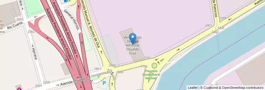 Mapa de ubicacion de Verificación Técnica Vehicular Osvaldo Cruz, Barracas en 阿根廷, Ciudad Autónoma De Buenos Aires, Partido De Avellaneda, Comuna 4, 布宜诺斯艾利斯.