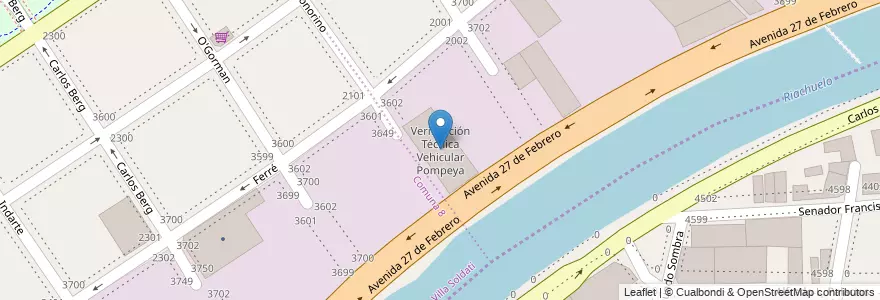 Mapa de ubicacion de Verificación Técnica Vehicular Pompeya, Nueva Pompeya en 阿根廷, Ciudad Autónoma De Buenos Aires, 布宜诺斯艾利斯.