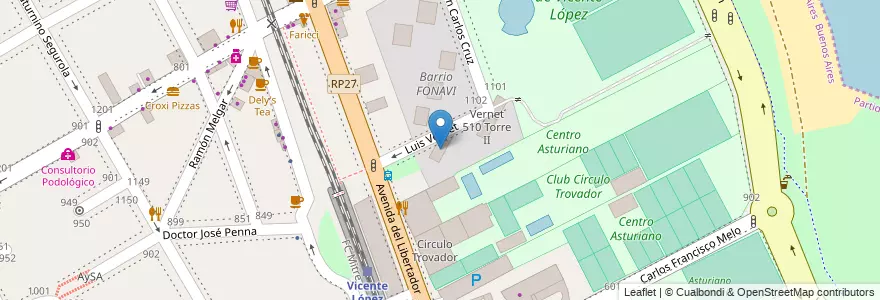 Mapa de ubicacion de Vernet 520 Torre IV en Argentinië, Buenos Aires, Partido De Vicente López, Vicente López.