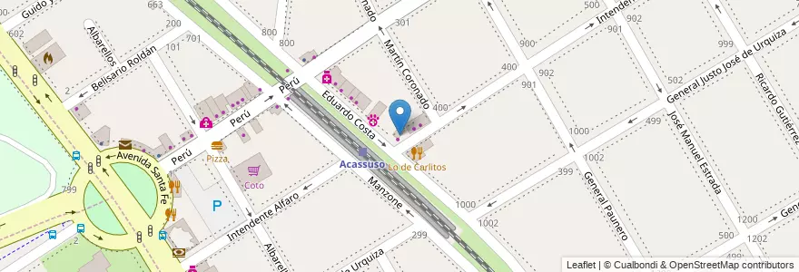 Mapa de ubicacion de Veterinaria en Arjantin, Buenos Aires, Partido De San Isidro, Acassuso.